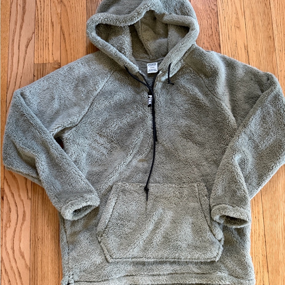 PINK Victoria's Secret Plush Gray Hoodie